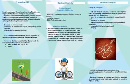 Maratonul bicicliștilor organizat la Dorohoi în cadrul proiectului „Dezvoltarea transfrontalieră a transportului prietenos mediului”