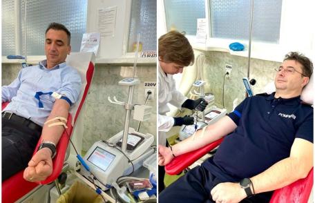 Pompierii din cadrul Detașamentului Dorohoi alături de un tânăr care are nevoie de sânge - FOTO