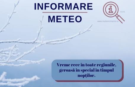 Meteorologii au emis o atenționare COD GALBEN de ger pentru județul Botoșani