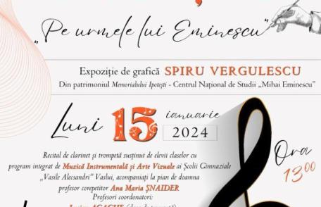 Memorialul Ipotești, partener în Expoziția grafică „Pe urmele lui Eminescu” organizată Vaslui