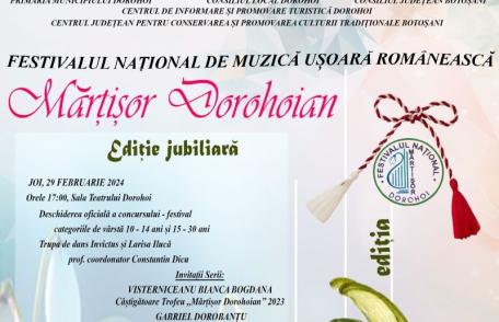 Ediție aniversară a Festivalului Național de Muzică Ușoară Românească „Mărțișor Dorohoian”