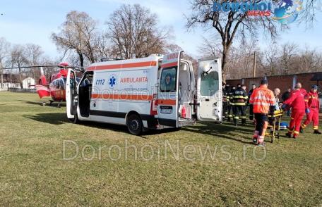 Bărbat din Darabani preluat de urgență de elicopterul SMURD de la Dorohoi - FOTO