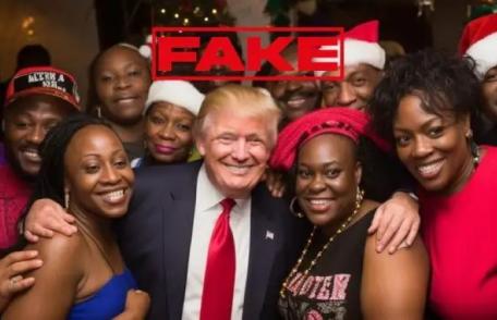 Fotografii false care îl înfățișează pe Donald Trump alături de persoane de culoare au fost răspândite pe internet pentru a câștiga voturi