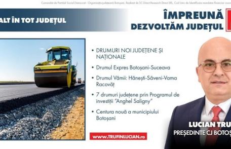 Lucian Trufin spune că cei care iau în râs proiectul Drumului de mare viteză Botoșani-Suceava sunt „habarniști” și „începători” în administrație
