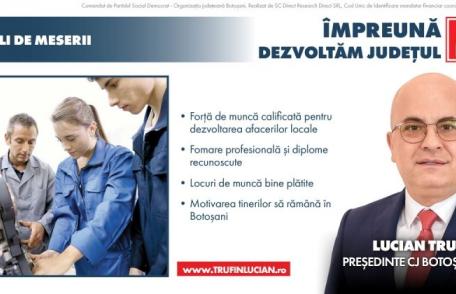 Realitatea TV a comentat programul „Școli de meserii pentru Botoșani” al lui Lucian Trufin