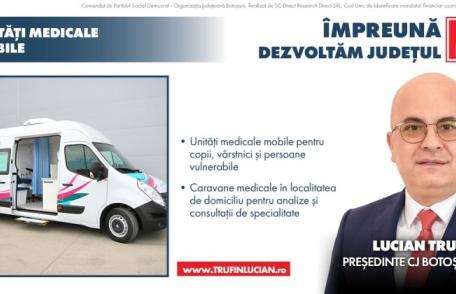 Comisia Europeană a alocat fonduri europene pentru unități medicale mobile de genul celei propuse de Lucian Trufin pentru Botoșani
