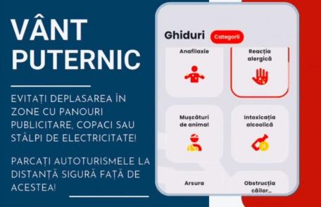 Atenționare tip cod galben de intensificări ale vântului pentru județul Botoșani