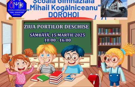 Școala Gimnazială „Mihail Kogălniceanu” Dorohoi vă așteaptă la „Ziua Porților Deschise” 2025