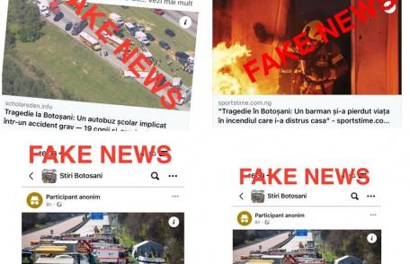 Atenție! ȘTIRI FALSE despre accidente grave, tragedii sau incidente, la Botoșani