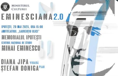 175 de ani de la nașterea lui Mihai Eminescu, celebrați de violonista Diana Jipa și pianistul Ștefan Doniga
