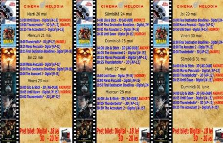 Vezi ce filme vor rula la Cinema „MELODIA” Dorohoi, în perioada 20 mai - 1 iunie – FOTO