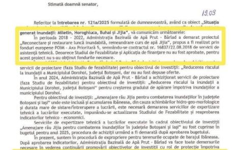 Botoșănenii, expuși inundațiilor din cauza inacțiunii Ministerului Mediului