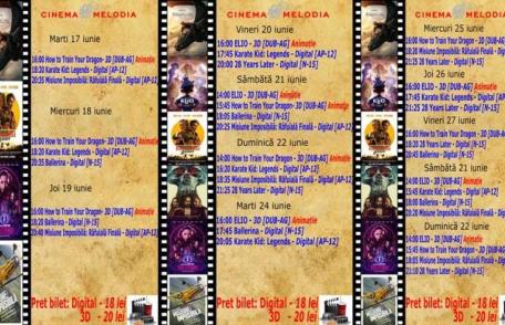 Vezi ce filme vor rula la Cinema „MELODIA” Dorohoi, în perioada 17-30 iunie – FOTO
