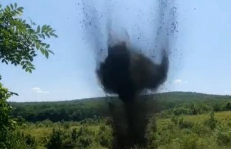 Muniție distrusă prin explozie controlată în poligonul militar Copălău