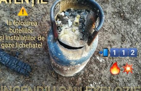 Incendiu produs după ce proprietara a verificat cu bricheta etanșeitatea buteliei