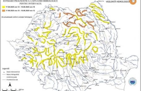Cod Galben de inundații pe râurile Prut, Jijia și afluenții acestora