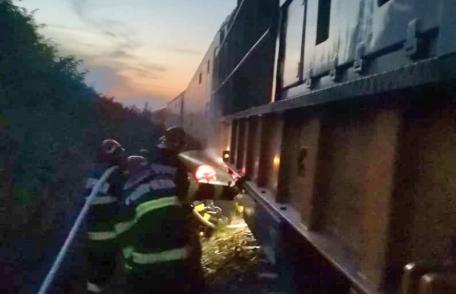 Incendiu la Leorda: Locomotiva unui tren de călători Suceava – Botoșani a luat foc