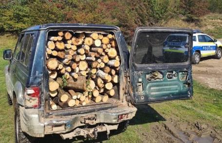 Material lemnos confiscat de către polițiști