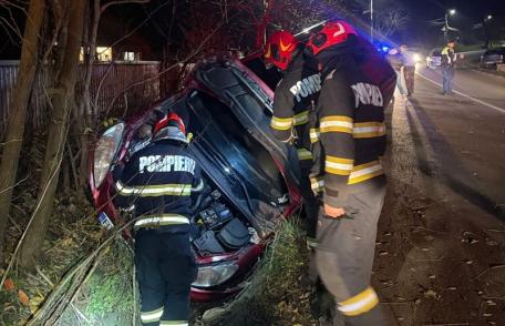 Accident la Vorona! Un bărbat de 60 de ani s-a răsturnat cu mașina în afara părții carosabile