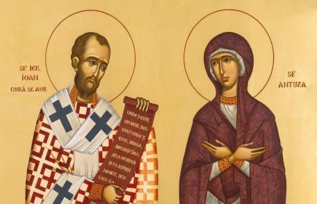 SINAXAR – 13 Noiembrie – Sfântul Ierarh Ioan Gură de Aur şi mama sa, Sfânta Antuza