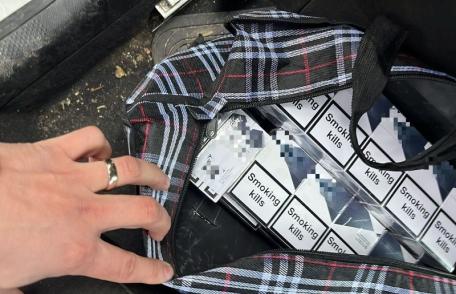 Țigări de contrabandă confiscate din zona Pieței Centrale din Dorohoi