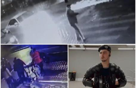 Primul ajutor acordat unui bărbat care a căzut pe o trecere de pietoni din Dorohoi de către un jandarm