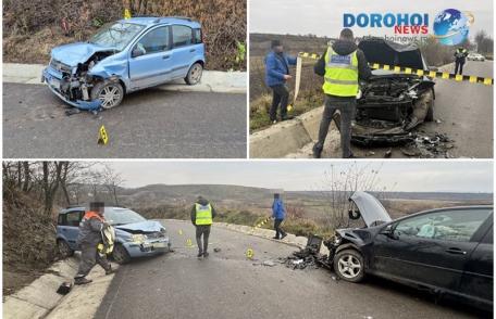 Accident la ieșirea din Dorohoi! Trei persoane au ajuns la spital în urma impactului dintre două mașini