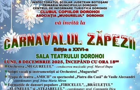 „Carnavalul Zăpezii”- concertul tradițional de sărbători al Clubului Copiilor Dorohoi a ajuns la ediția a XXVI-a