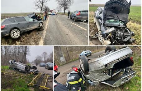 Patru persoane rănite după două accidente produse între Brăiești și Văculești și la intrarea în Săveni