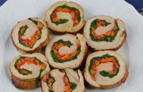 Ruladă de porc cu legume la cuptor