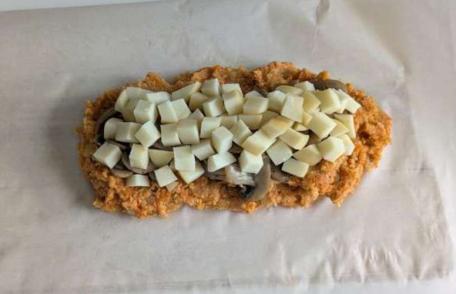 Chec cu dovleac, ciuperci și brânză