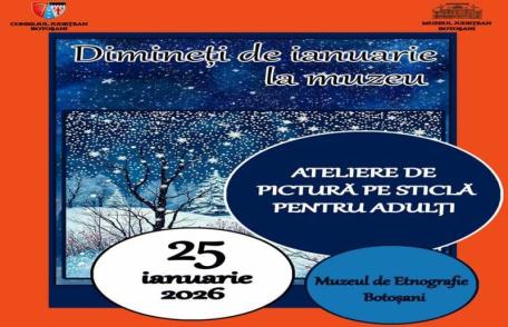 Atelierele de pictură pe sticlă „Dimineți de ianuarie la muzeu”