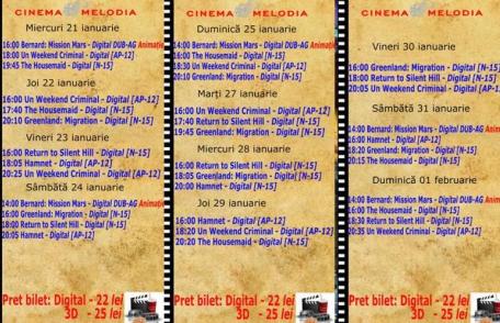 Vezi ce filme vor rula la Cinema „MELODIA” Dorohoi, în perioada 21 ianuarie – 1 februarie – FOTO