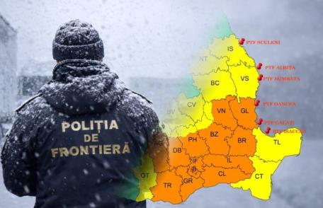 Poliția de Frontieră Română: Atenționare privind condițiile meteo și tranzitarea frontierei