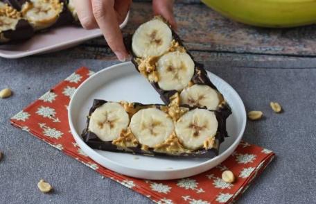 Batoane cu banane, unt de arahide și ciocolată, fără zahăr adăugat