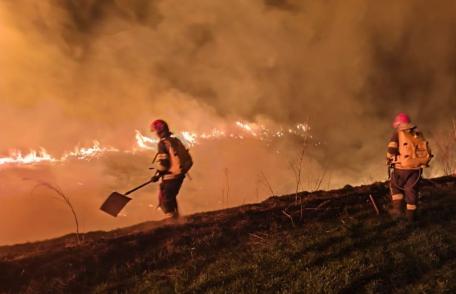 Pompierii au intervenit pentru stingerea a patru incendii de vegetație uscată și stuf