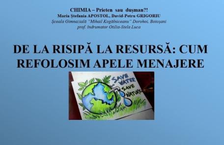 Lecție de ecologie și chimie a elevilor Școlii Gimnaziale „Mihail Kogălniceanu” Dorohoi