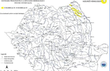 Cod galben de inundații râurile Jijia, Miletin, Sitna și Bahlui