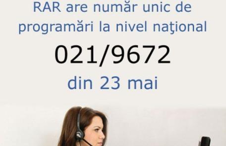 Număr unic pentru programările la RAR