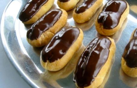 Eclere cu cremă de vanilie