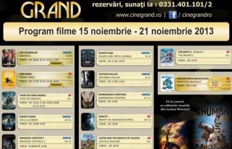 Uvertura Mall: Vezi ce filme rulează la Cine Grand în perioada 15-21 noiembrie 2013!