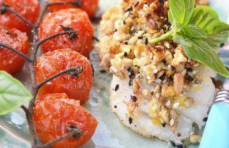 File de pește în crustă de semințe