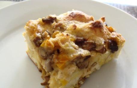 Budincă de pâine cu ciuperci