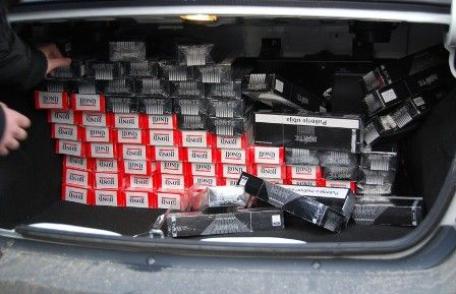 Țigări de contrabandă confiscate de polițiști