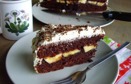 Prăjitură cu banane și ciocolată