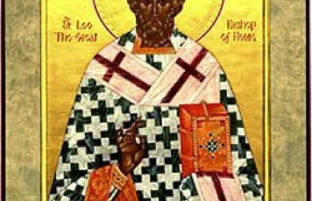 În această lună, ziua a optsprezecea, pomenirea celui între sfinţi părintelui nostru Leon papa al Romei.