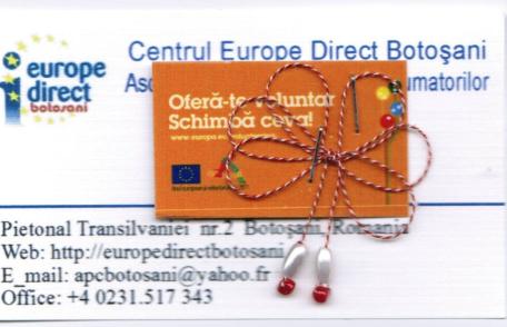 Mărţişor european la Botoşani: „Fii voluntar. Schimbă ceva”