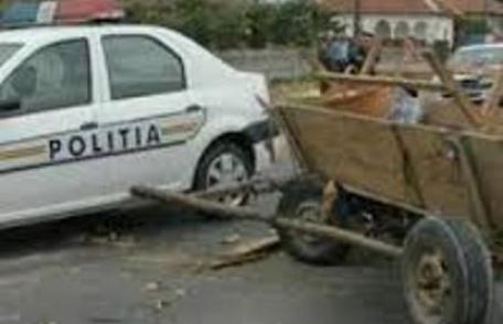 Marți, zi cu ghinion pentru un tânăr care a intrat cu mașina într-un atelaj hipo nesemnalizat