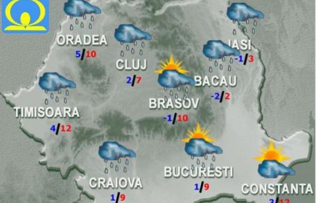 Prognoza Meteo. Cum va fi vremea luni şi marţi