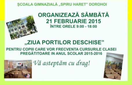 Astăzi „Ziua porților deschise” la Școala Spiru Haret Dorohoi